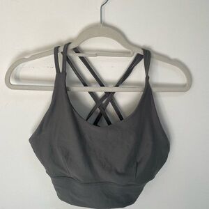 Army Green Women's Strappy Sports Bra